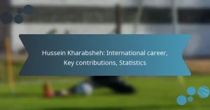 Hussein Kharabsheh: International career, Key contributions, Statistics