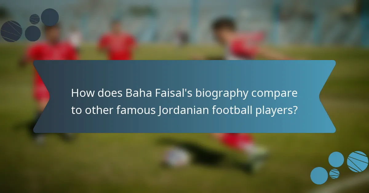 How does Baha Faisal's biography compare to other famous Jordanian football players?