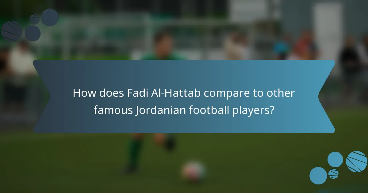 How does Fadi Al-Hattab compare to other famous Jordanian football players?