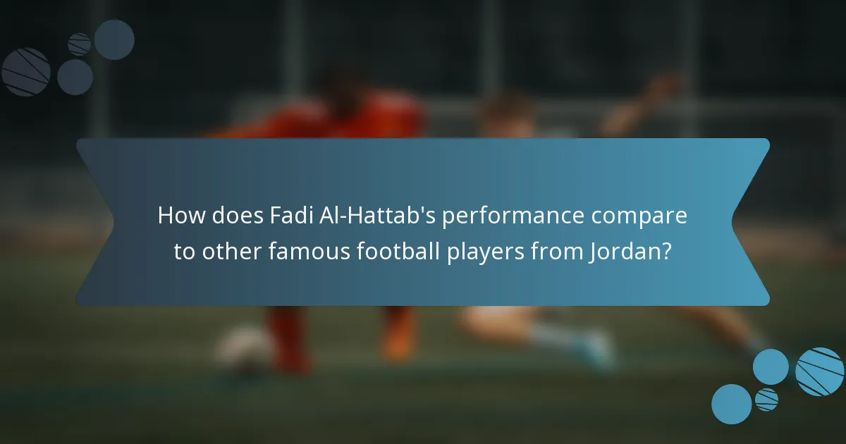 How does Fadi Al-Hattab's performance compare to other famous football players from Jordan?