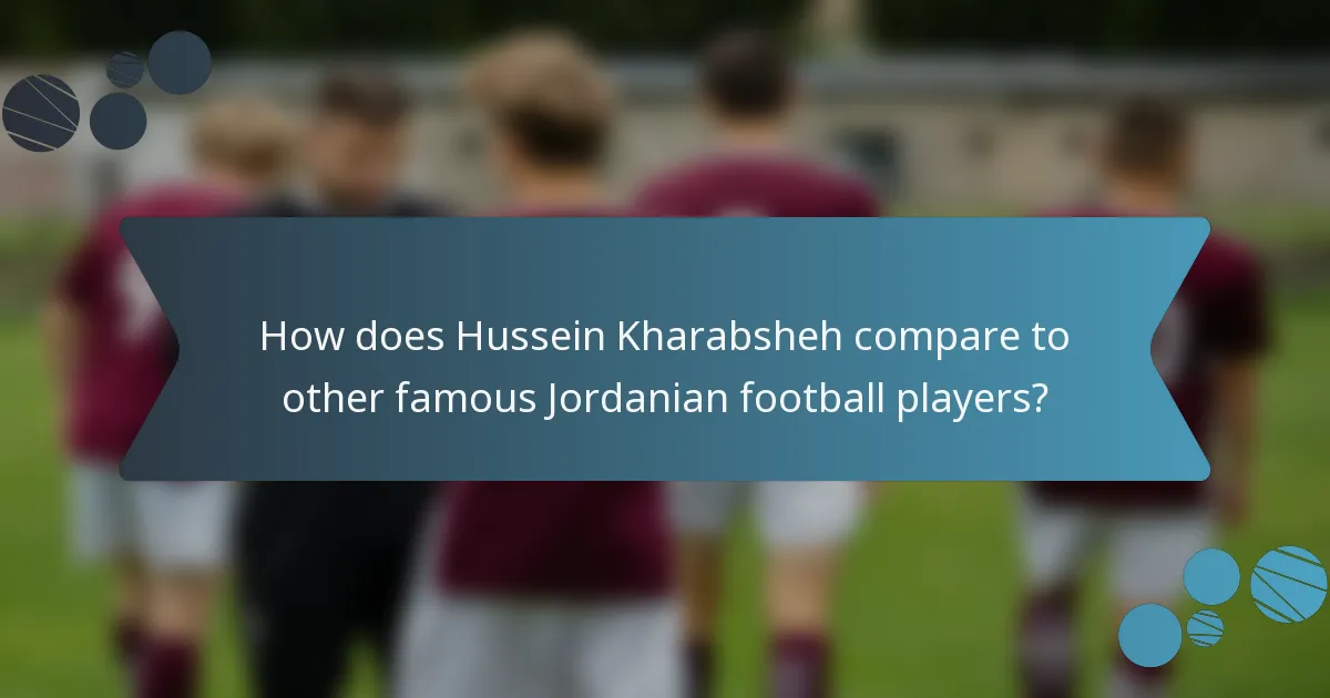 How does Hussein Kharabsheh compare to other famous Jordanian football players?