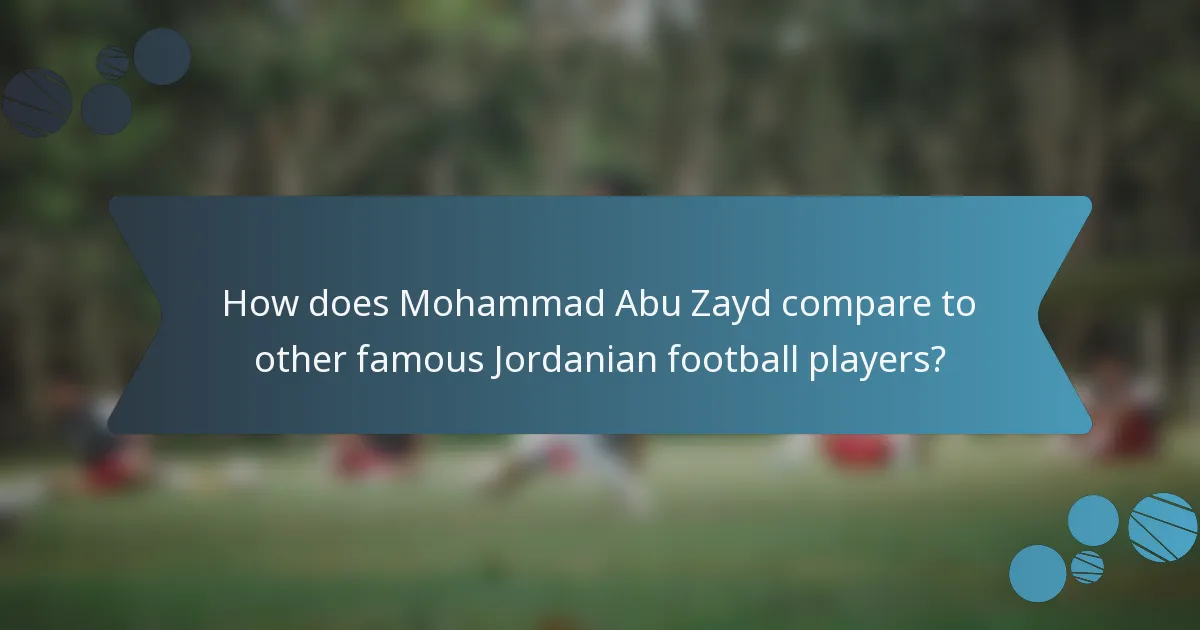 How does Mohammad Abu Zayd compare to other famous Jordanian football players?