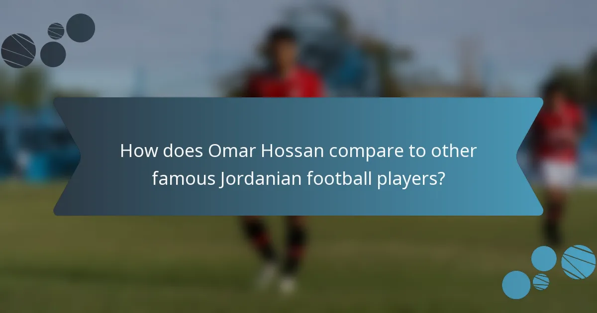 How does Omar Hossan compare to other famous Jordanian football players?