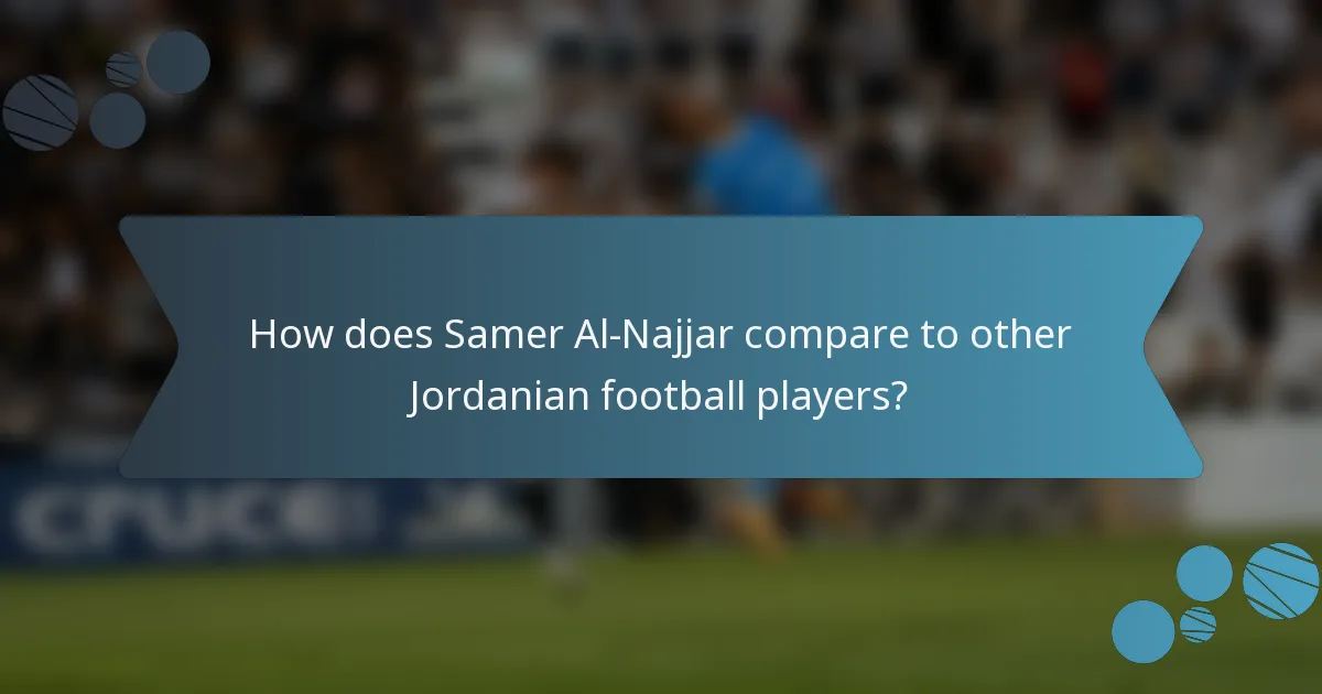 How does Samer Al-Najjar compare to other Jordanian football players?