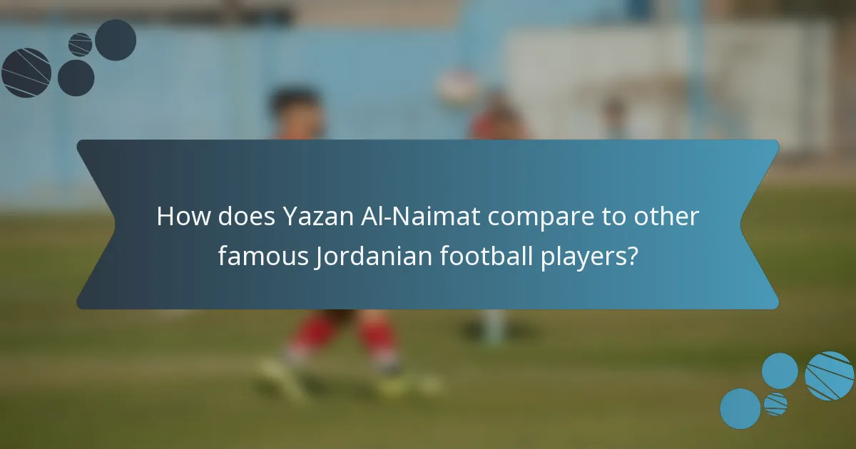How does Yazan Al-Naimat compare to other famous Jordanian football players?
