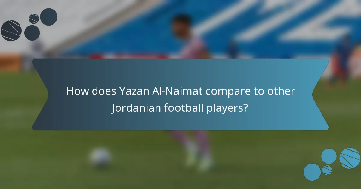 How does Yazan Al-Naimat compare to other Jordanian football players?