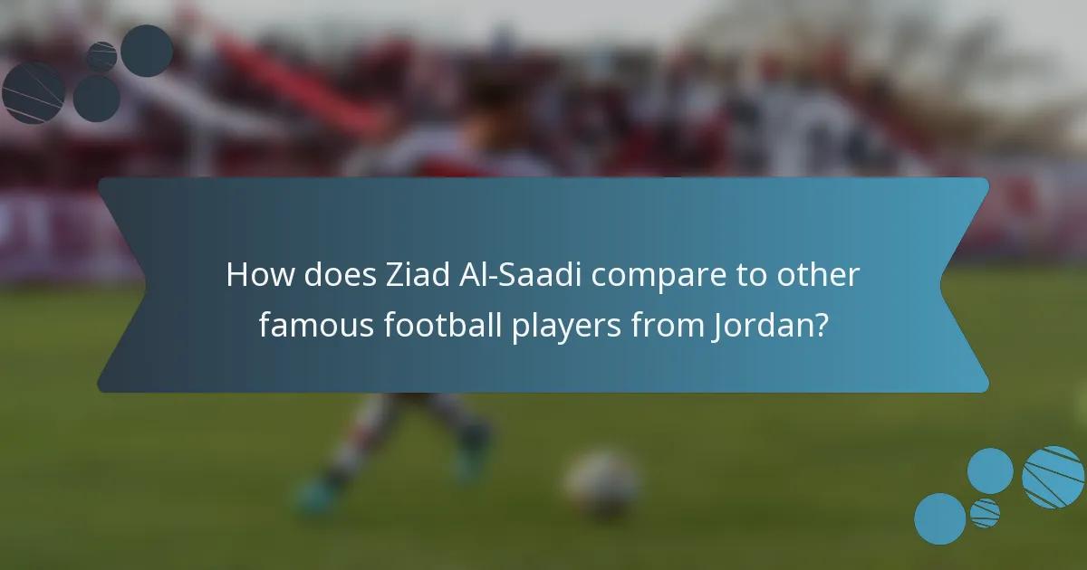 How does Ziad Al-Saadi compare to other famous football players from Jordan?