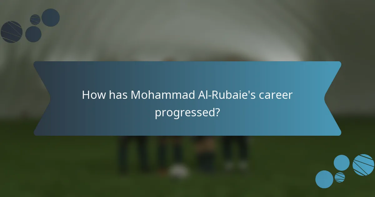 How has Mohammad Al-Rubaie's career progressed?