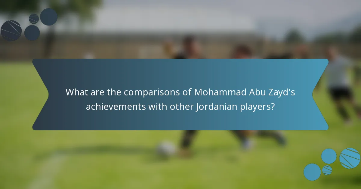 What are the comparisons of Mohammad Abu Zayd's achievements with other Jordanian players?