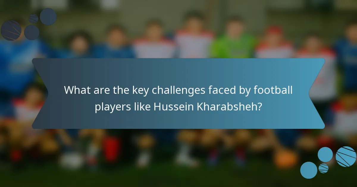 What are the key challenges faced by football players like Hussein Kharabsheh?