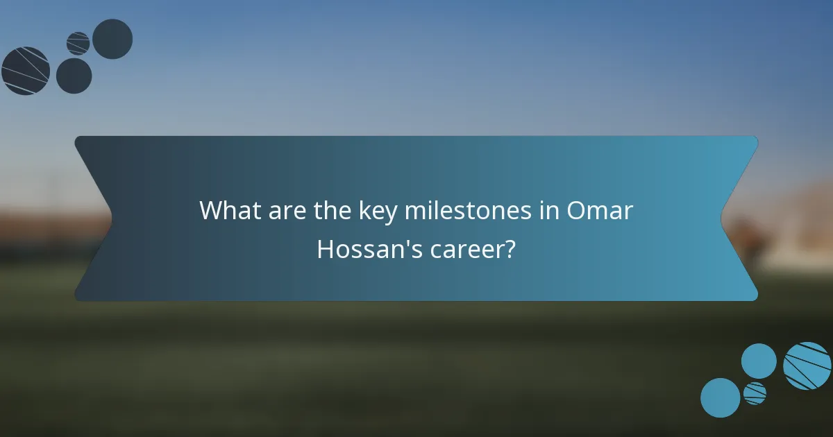 What are the key milestones in Omar Hossan's career?