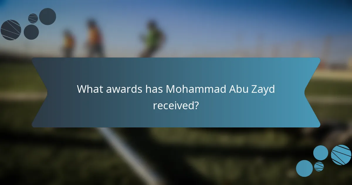 What awards has Mohammad Abu Zayd received?