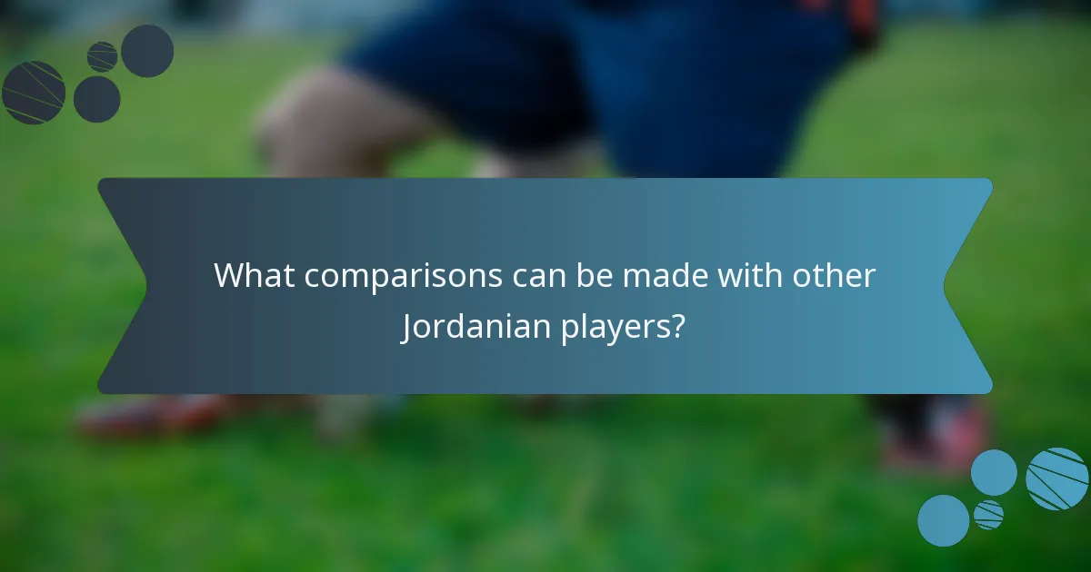 What comparisons can be made with other Jordanian players?