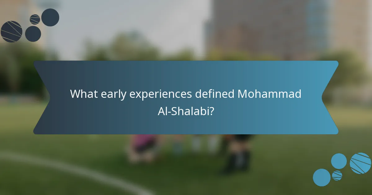 What early experiences defined Mohammad Al-Shalabi?