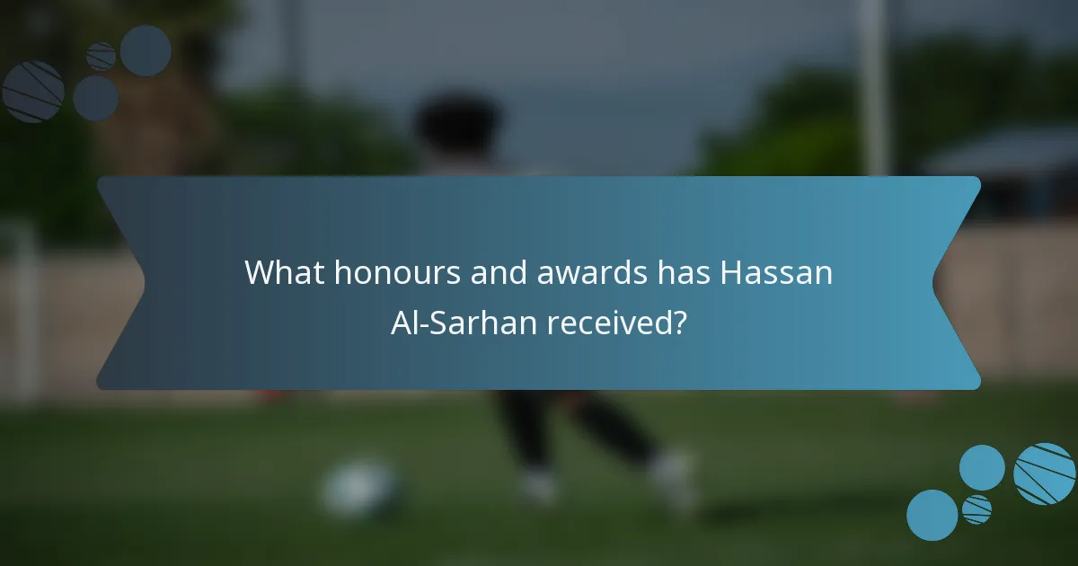 What honours and awards has Hassan Al-Sarhan received?