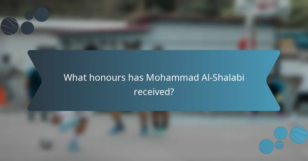What honours has Mohammad Al-Shalabi received?