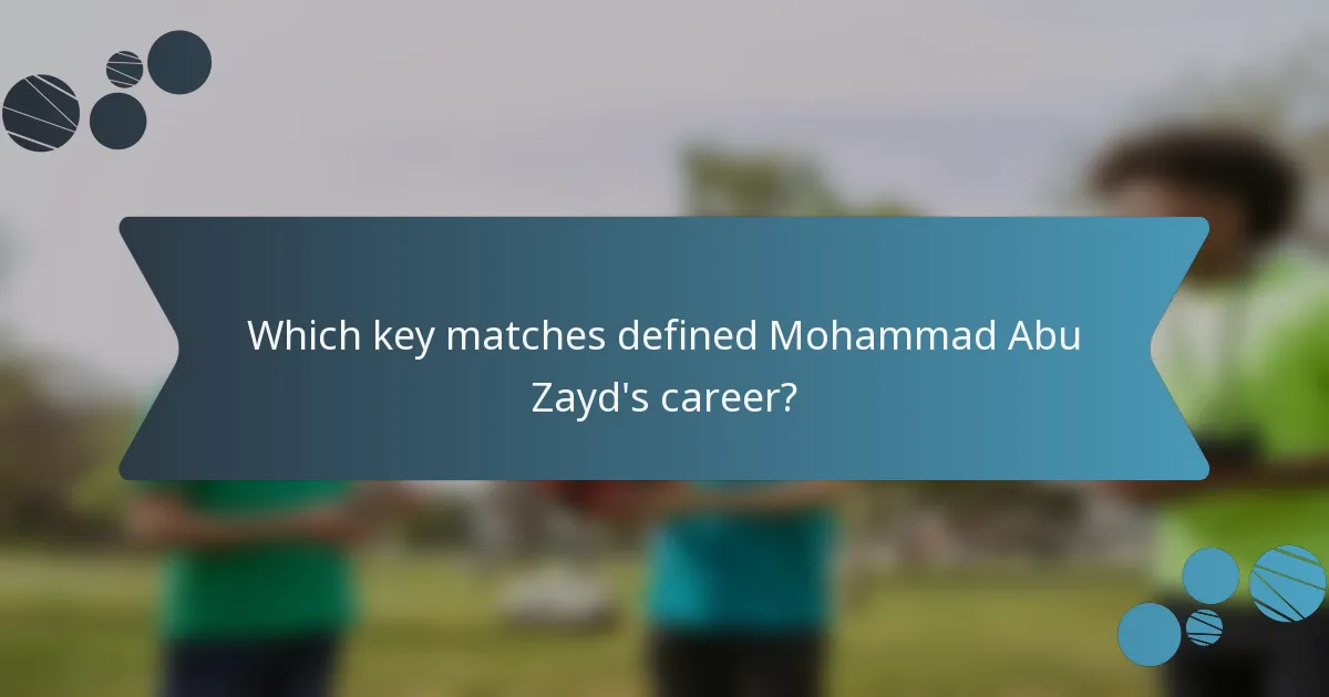 Which key matches defined Mohammad Abu Zayd's career?